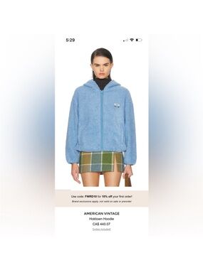 American Vintage Hoktown Gray Sherpa Zip-Up Jacket